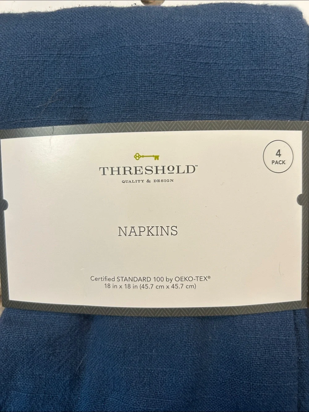 Two 4 pack Threshold cloth napkins navy